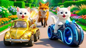 МАМА КОШКА И КОТЯТА ВЫХОДЯТ НА БИТВУ С ЛИСОЙ!!! Анимация