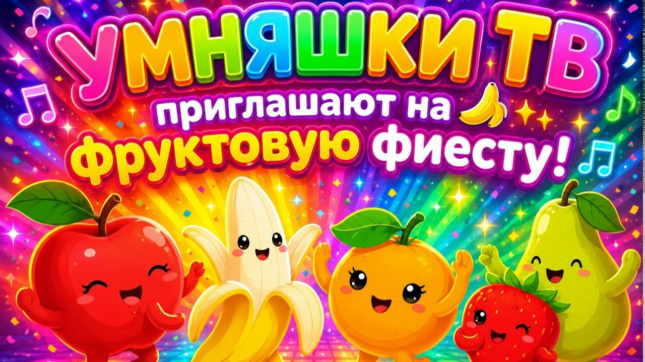 УМНЯШКИ ТВ приглашают на фруктовую фиесту! 🍊🕺🌞 Летние истории в яркой анимации с музыкой 🍎🌈😊