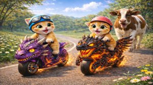 КОТЕНОК ПОМОГАЕТ БЕСПОМОЩНОМУ ТЕЛЁНКУ!!! АНИМАЦИЯ
