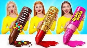 Жевательная резинка, настоящая еда против шоколадной еды # Super Hyper DO эпическая битва за еду