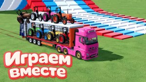МУЛЬТИКИ ПРО РАЗНОЦВЕТНЫЕ МАШИНКИ И ТРАКТОРЫ ДЛЯ ДЕТЕЙ 🚜 ГОНКИ ТРАКТОРОВ ДЛЯ ДЕТЕЙ №48