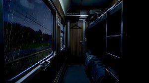 Ночная поездка на поезде 🚆⚡ Атмосфера спального вагона / Звуки поезда, дождя и грома для 😴