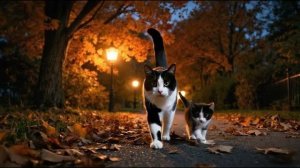 Осеннее приключение мамы-кошки и маленького котёнка | Согревающая душу анимация про кошек