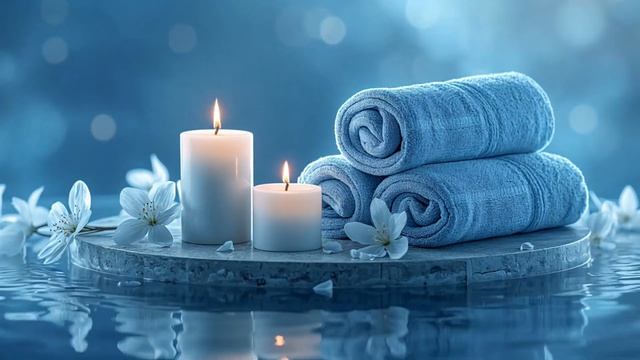 Спа-атмосфера с синим свечным светом — музыка для глубокого сна😴