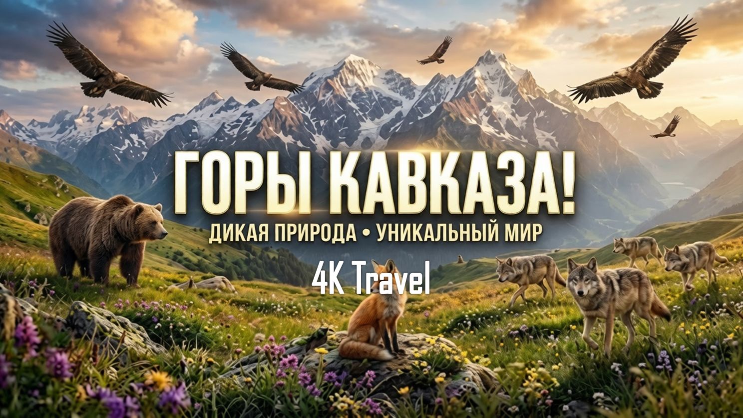 ГОРЫ КАВКАЗА 4K | Уникальный мир | Документальный фильм. Дикая природа.