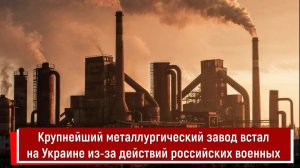 Крупнейший металлургический завод встал на Украине из-за действий российских военных