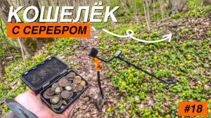 22 МОНЕТЫ за коп | КОШЕЛЁК С СЕРЕБРОМ | копейка Елизаветы | медальон пенал солдата РККА | #18