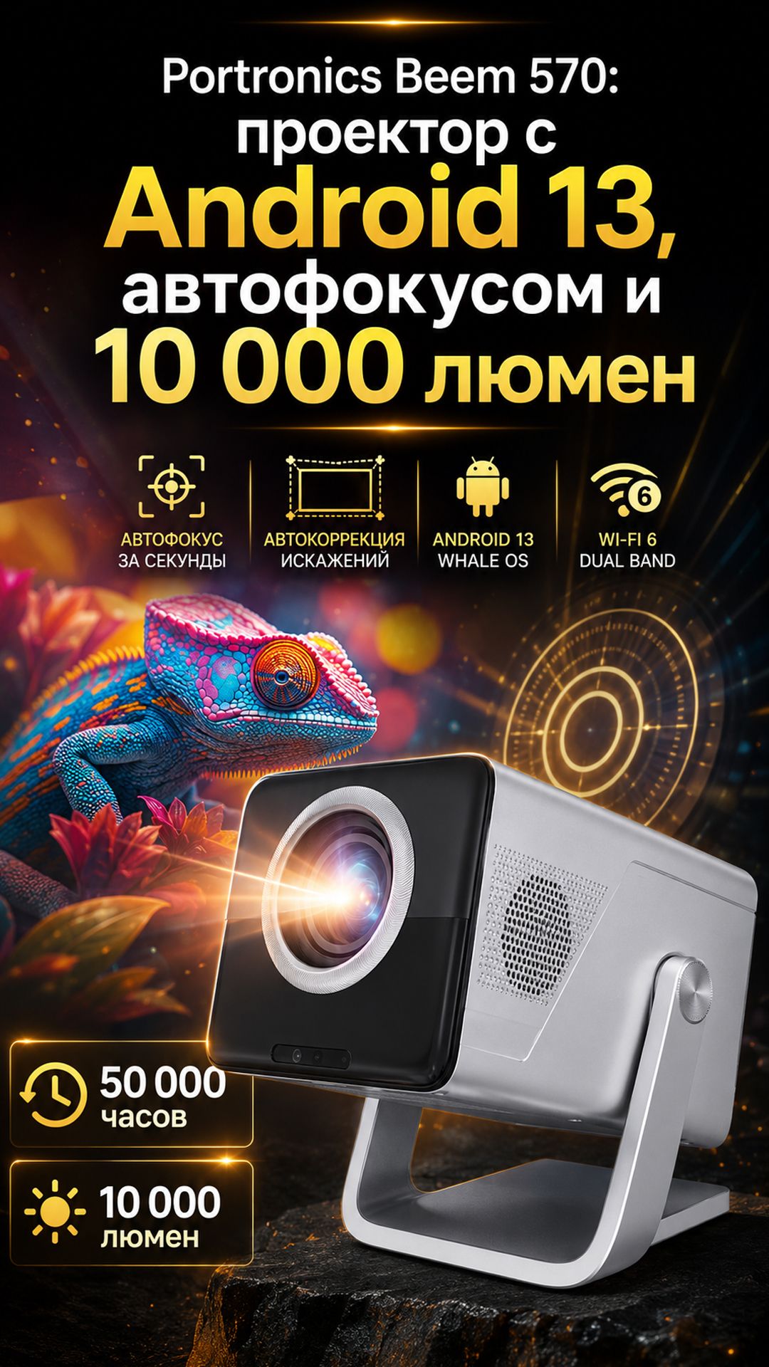 Почему Portronics Beem 570 выглядит интересным Smart-проектором для дома