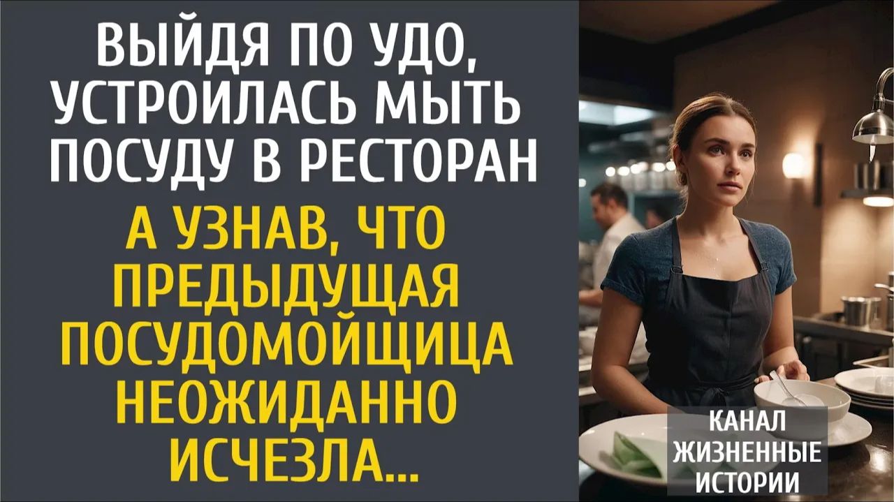 Истории из жизни: Выйдя по УДО устроилась посудомойщицей в ресторан… А узнав, что предыдущая исчезла