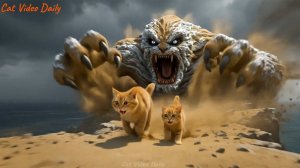 МАМА КОША И КОТЕНОК СБЕЖАЛИ ОТ ОГРОМНОГО ИИ!!! АНИМАЦИЯ