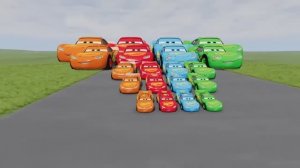 МУЛЬТИКИ ПРО МАШИНКИ: МОЛНИЯ МАККУИН ПРОТИВ ПОЕЗДА 🏎️🚂 БОЛЬШИЕ И МАЛЕНЬКИЕ ЦВЕТНЫЕ ТАЧКИ