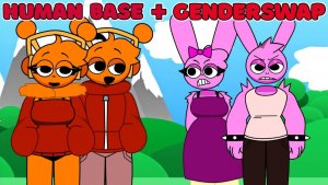 Sprunki Human Retake – Base + GenderSwap Fusion! (Кастомный мод) 🔥
