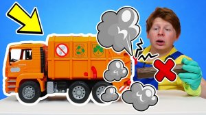 Машинки на стройке: бревно застряло в мусоровозе! Что делать?