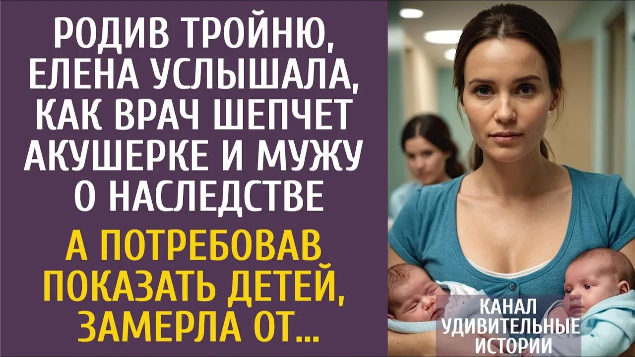 Истории из жизни: Родив тройню, Елена услышала, как врач шепчет мужу о наследстве… А показав детей…