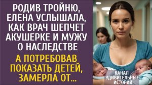 Истории из жизни: Родив тройню, Елена услышала, как врач шепчет мужу о наследстве… А показав детей…