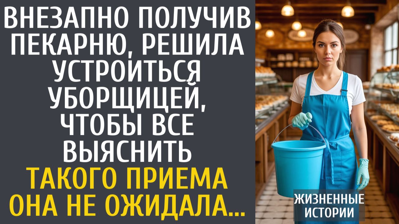 Истории из жизни Внезапно получив пекарню, устроилась уборщицей, чтобы все выяснить… Такого приема…