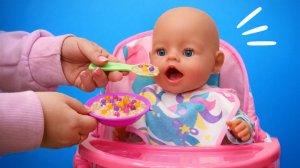 Пупс Беби Бон Эмили пробует фруктовую кашу! 🍼 Играем в дочки-матери 🥣❄️