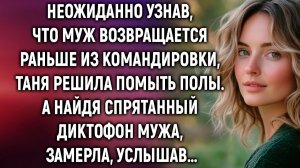 Неожиданно узнав, что муж возвращается раньше из командировки, Таня решила помыть полы. А найдя…