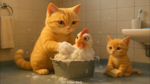 МАМА КОШКА СПАСАЕТ КУРИЦУ ОТ НАПАДЕНИЕ ЛИСЫ!!! АНИМАЦИЯ