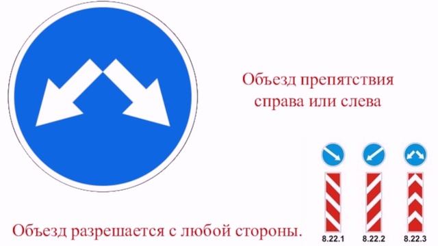 Предписывающие знаки. Знак 4.2.3. Объезд справа или слева