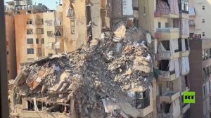 مشاهد لشقة سكنية مدمرة في حارة حريك بالضاحية الجنوبية لبيروت بعد غارة إسرائيلية