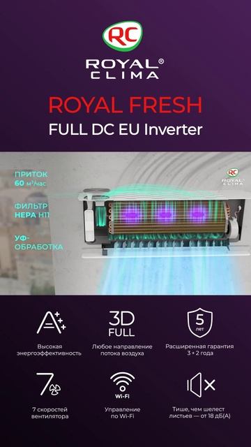 ROYAL FRESH FULL DC EU INVERTER — кондиционер с подачей воздуха, приточка