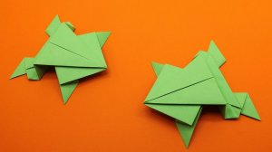🐸 Как сделать ЛЯГУШКУ ОРИГАМИ, которая прыгает? 🐸 Простая поделка для детей 🐸 ЛЯГУШКА ПОПРЫГУШКА
