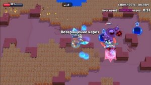 Играем в brawl Stars бой с огромным боссом роботом