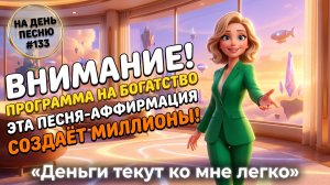 НА ДЕНЬ ПЕСНЮ #133 | Мощная ПЕСНЯ-АФФИРМАЦИЯ на богатство | «Деньги текут ко мне легко»