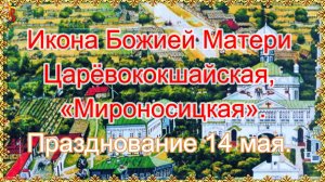 Икона Божией Матери Царёвококшайская, или «Мироносицкая».  Празднование 14 мая.