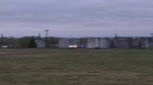 Кадры с места падения украинского дрона на нефтебазу в Латвии