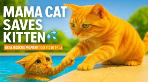 МАМА КОШКА СПАСЕТ СВОЕГО КОТЕНКА!!! АНИМАЦИЯ
