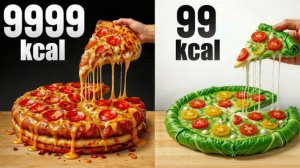 Пицца на 99 килокалорий и на 10000 килокалорий.