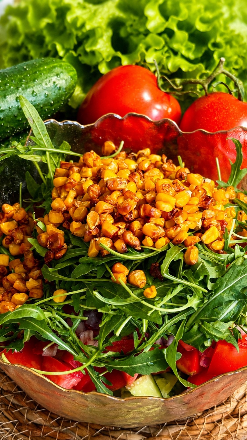 Салат с хрустящей кукурузой 🌽