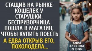 Истории из жизни: Стащив на рынке кошелек у старушки, беспризорница пошла купить поесть… А открыв...