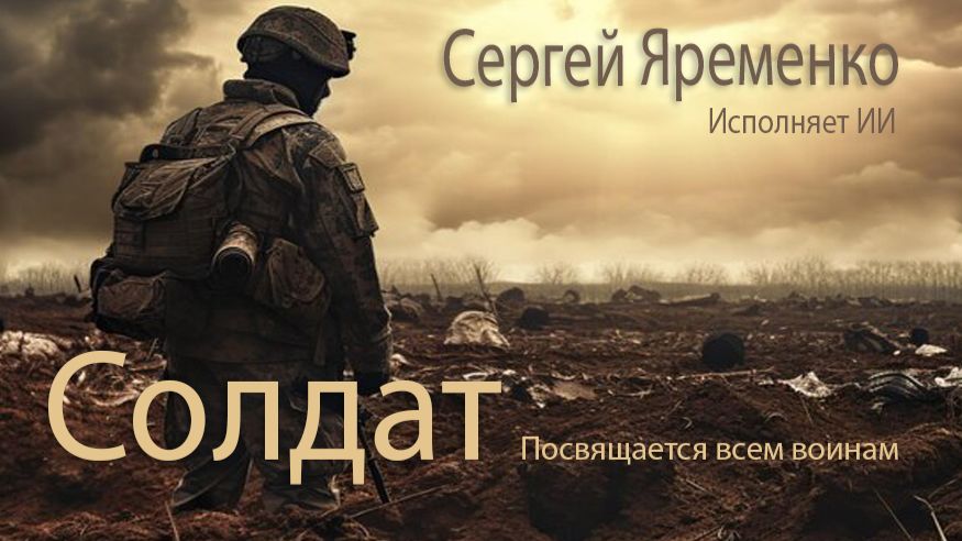 Песня "Солдат" посвящается русским воинам.Стихи Сергей Яременко, исполняет ИИ