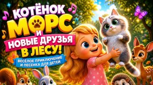 🐱 Котёнок Морс и Новые Друзья в Лесу! 🌲 Весёлое Приключение и Песенка для Детей