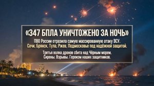 ПВО России сокрушило 347 вражеских дронов.