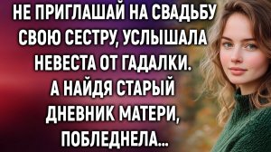 Не приглашай на свадьбу свою сестру, услышала невеста от гадалки. А найдя старый дневник…