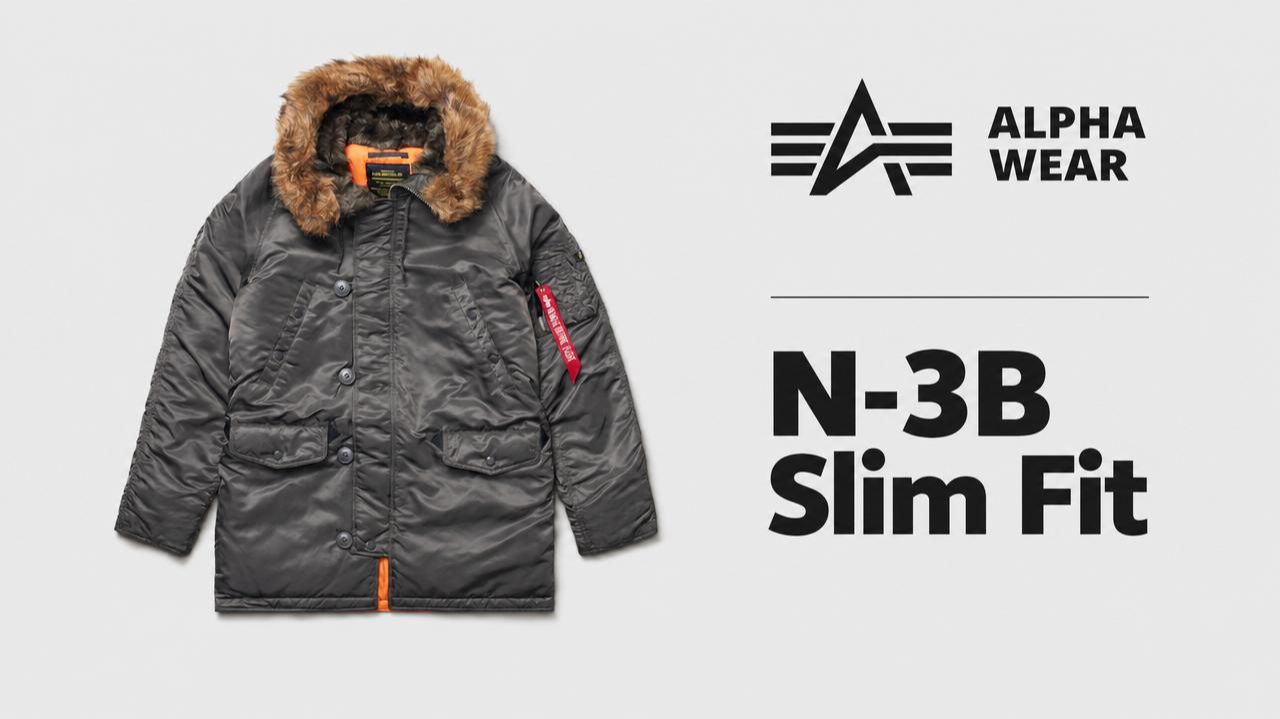 Парка Alpha Industries N-3B Slim Fit Rep. Grey (Серая) смотреть онлайн