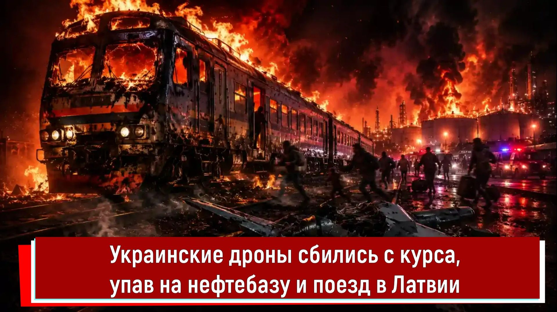 Украинские дроны сбились с курса, упав на нефтебазу и поезд в Латвии