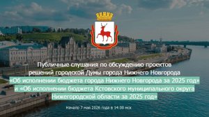Публичные слушания «Об исполнении бюджета Нижнего Новгорода» и «Об исполнении бюджета Кстовского МО»