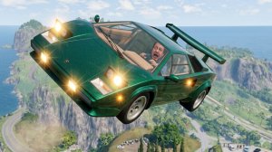BeamNG Drive - Эпичные высокоскоростные прыжки на автомобиле