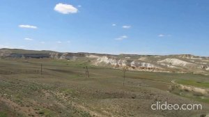 Красоты полуострова Мангышлак из окна поезда.
