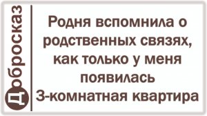Родня вспомнила о родственных связях, как только у меня появилась 3-комнатная квартира