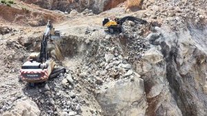 Excavators Dropping Massive Rocks NONSTOP ｜ 40 MINUTES
