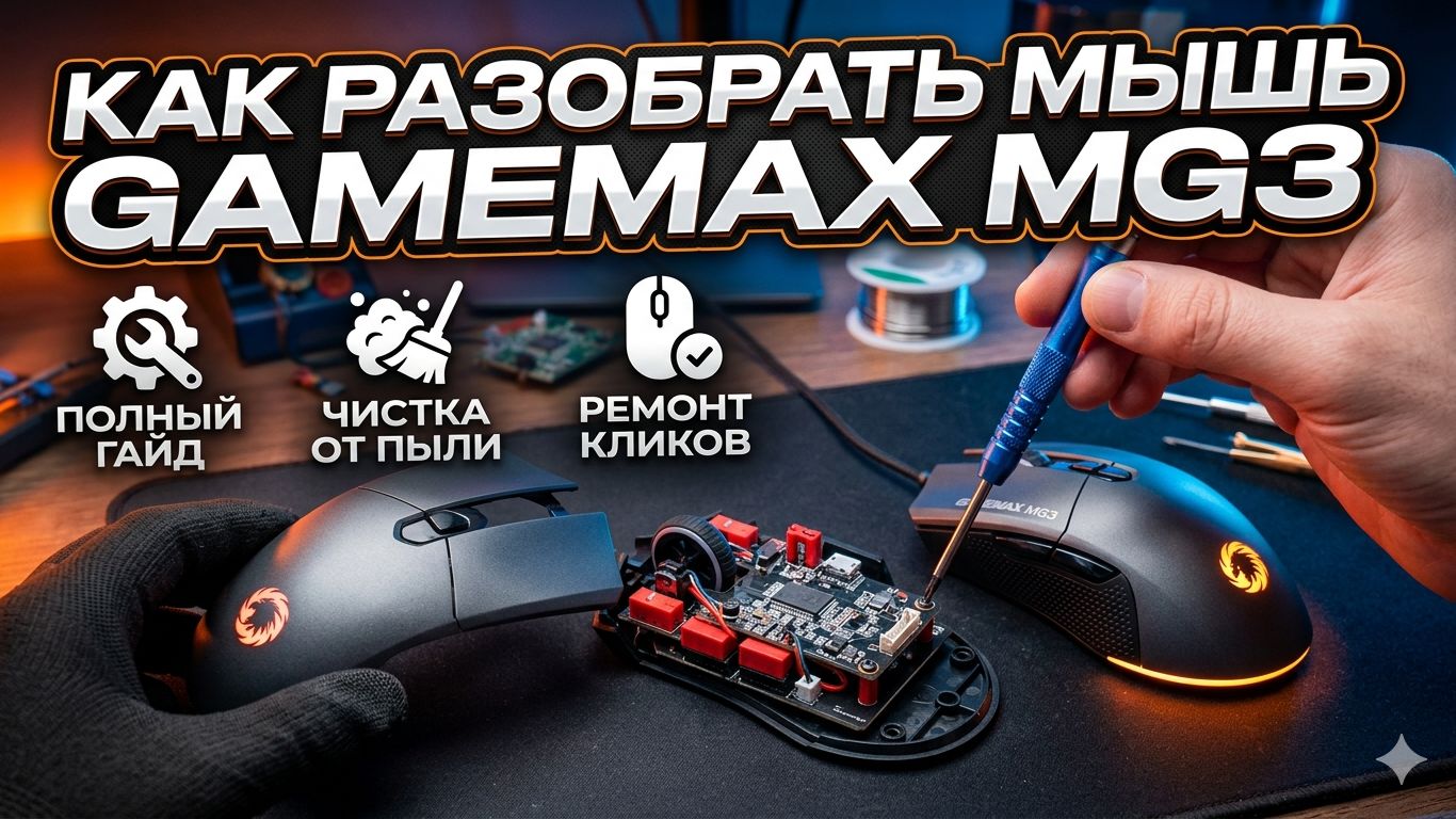 Как разобрать игровую мышь GAMEMAX MG3 смотреть онлайн