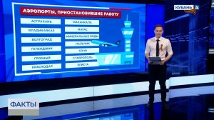 Работа аэропортов юга России приостановлена из-за атаки БПЛА на здание навигации