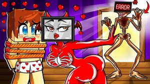 ПАРЕНЬ ВЛЮБЛЕННОЙ ДЕМОН ТВ ВУМЕН ОХОТИТЬСЯ  НА МЕНЯ В МАЙНКРАФТ! КРАСЯ DEMON TV WOMAN MINECRAFT
