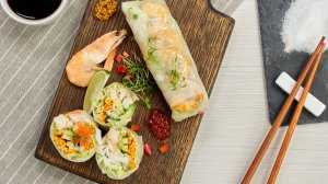 Спринг-роллы с морепродуктами